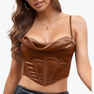 Womens Corset Top Sexy Summer Going Out Crop Tops Y2k Cute Boned Straps Backless